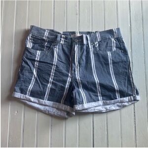 Levi's Mid Length Shorts Blue White Stripes Size 33